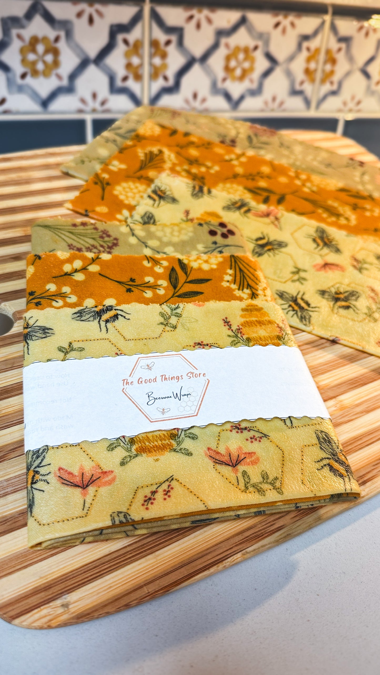 Mustard seed - 3 piece set of Beeswax Wraps