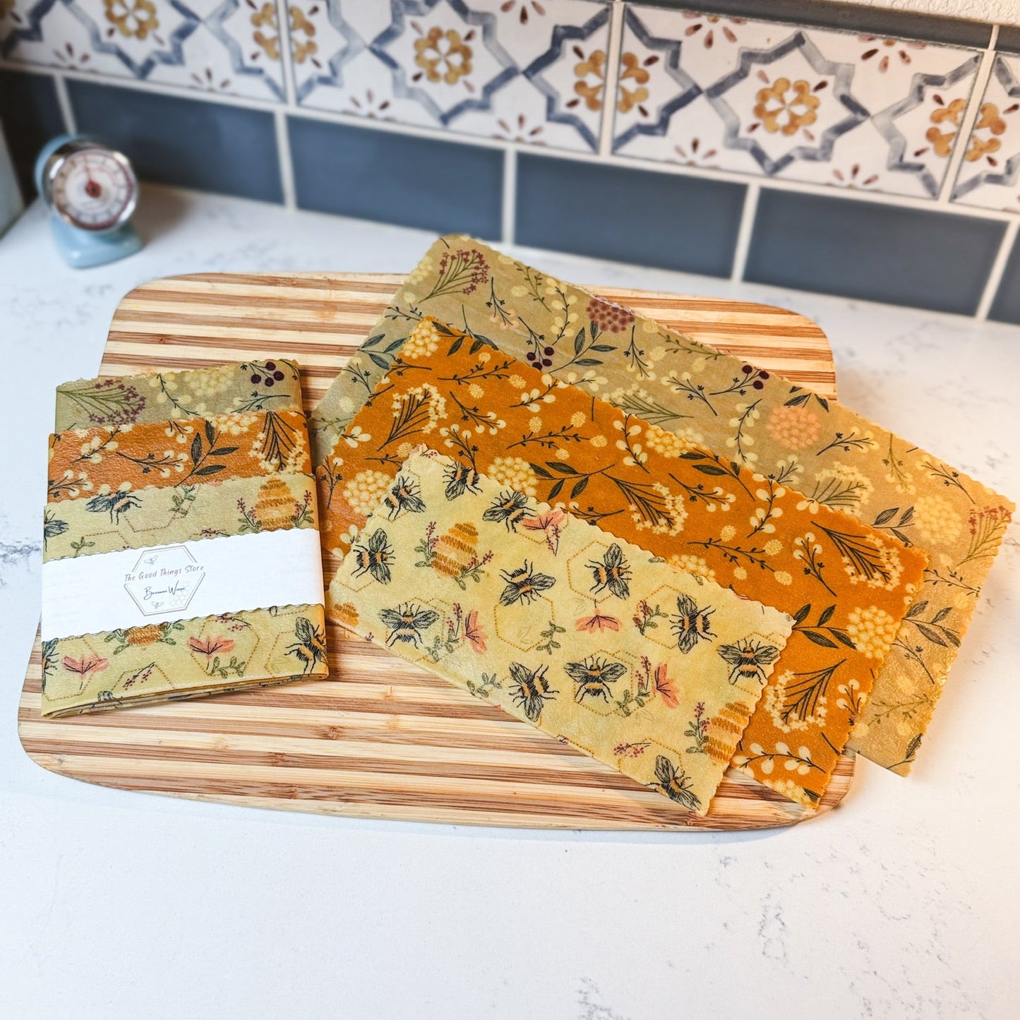 Mustard seed - 3 piece set of Beeswax Wraps