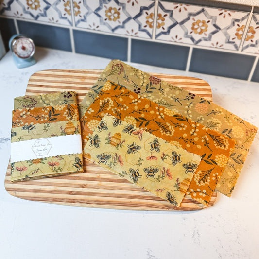 Mustard seed - 3 piece set of Beeswax Wraps
