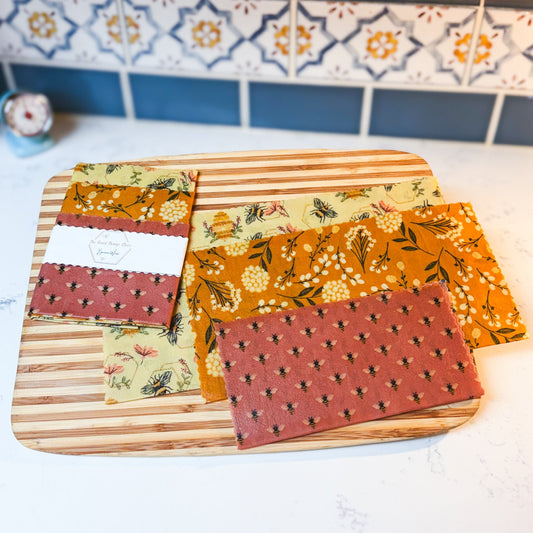 Woodland Bees - 3 piece set of Beeswax Wraps